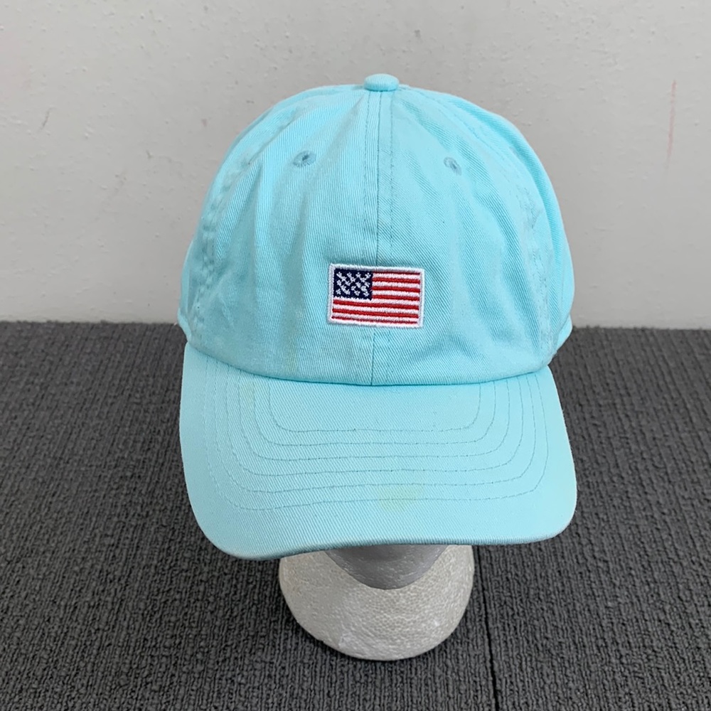 American Flag Baseball Hat Womens OSFA Aqua USA Strapback Cap Newhattan